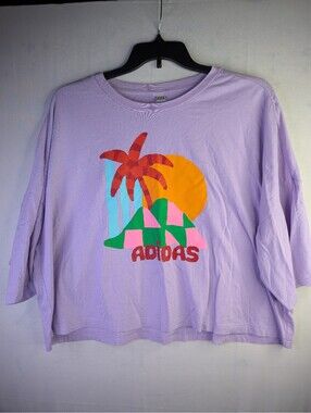 Adidas Lavender Graphic Long Sleeve Shirt XL